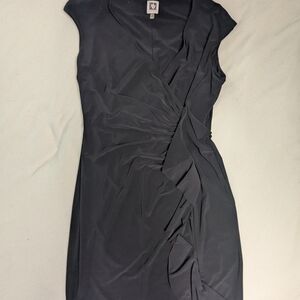 Anne Klein Black Ruched Mini Dress